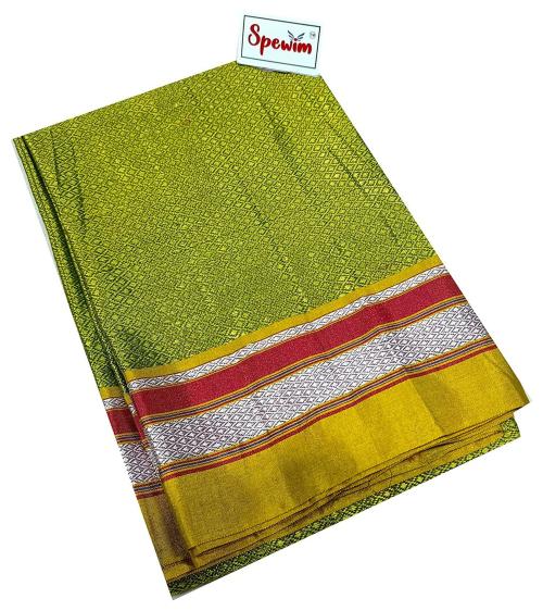 Spewim Women Dark Green Cotton Unstitched Blouse Material (Free Size)