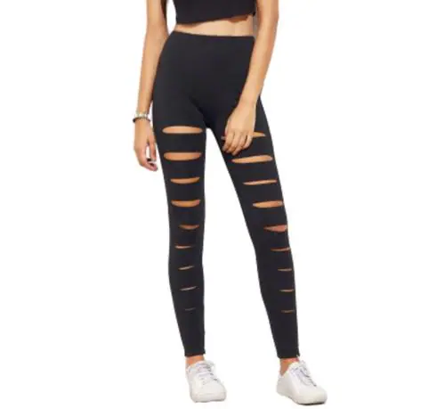 Latest Street Fashion Women's Girl's Stretchable Black Cut Out Skinny Legging