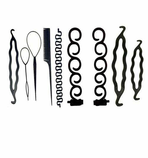 Buy GADINFASHION Black Womens Hair Styling Tool Set (Pack of 12) Online