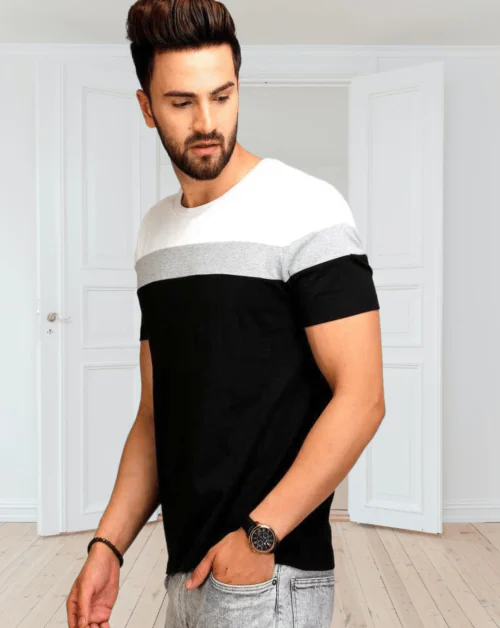 TAZO Mens Round Neck | Colourblocked Tshirts | Regular Fit | Half length Sleeve T-Shirt | T Shirt For Mens | Mens T Shirt | Mens Tshirt | Tshirt for Mens | T Shirts | Tshirts | Gym Wear | Sports Wear | Mens Tshirt | Dryfit Tshirts