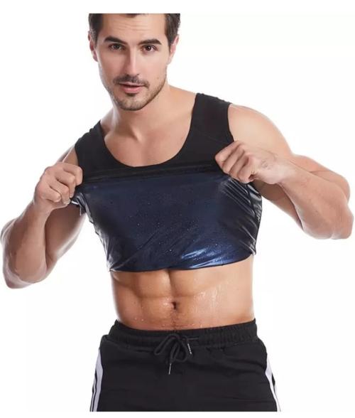 Fitolym Unisex Black Sweat Shaper Vest for Weight Loss Sauna Slimming Workout Polymer