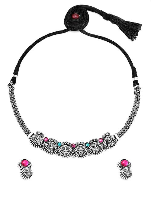 Buy Kairangi by Yellow Chimes Silver Brass Traitional Choker Necklace