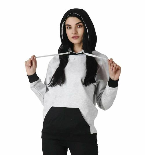 Fashionzoo Men And Women Black Cotton Hoody