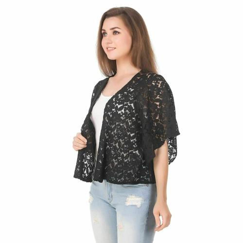 Yuneek Women/Girls Lace Broad Sleeve Casual Shrug