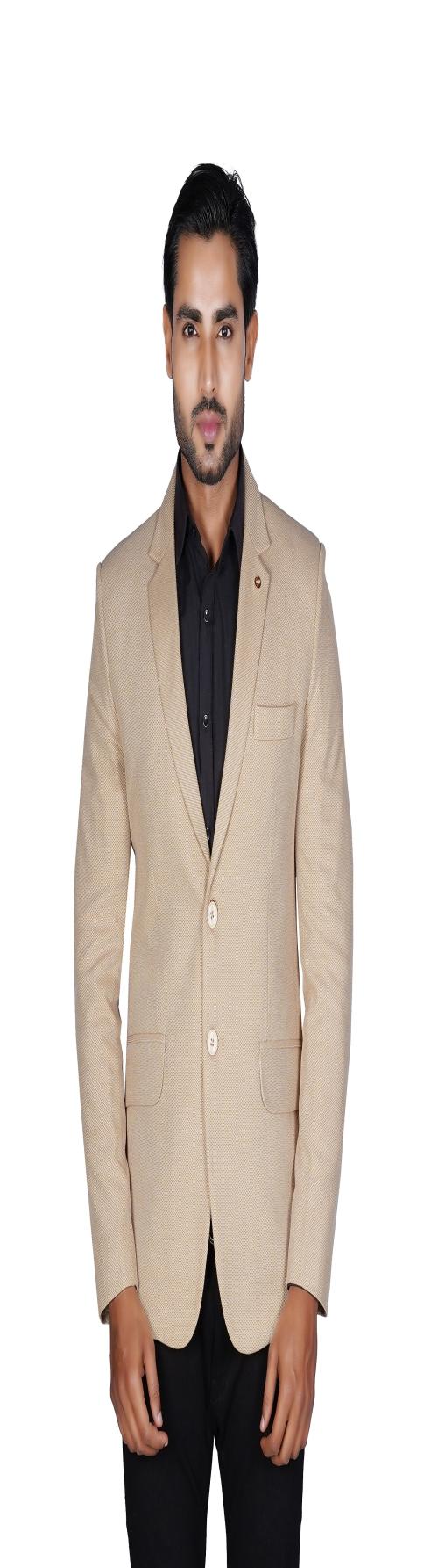 ROBILLA Men's Long Sleeve Casual Blazer Regular fit Solid Hosiery(Beige,Size-36)