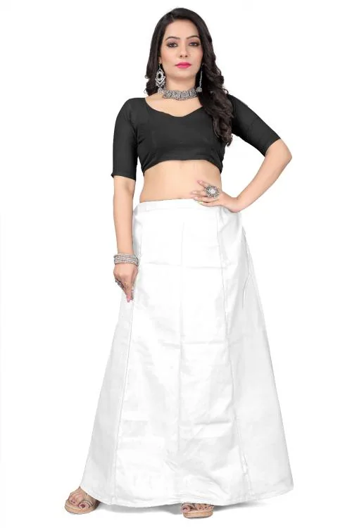 HAUTELOOK Women's Pure Cotton Shapwear Petticoat with Interlock Sewing/Stiching Waist Upto 44