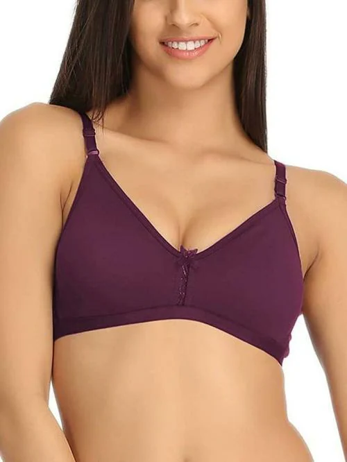 Buy SCTC Women and Girls Purple Cotton Wire Free Non-Padded Full
