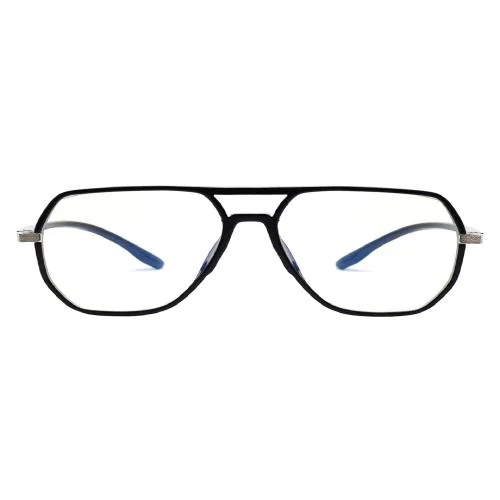 Oversized Black Unisex Aviator Blue Light Blocking Computer Glasses (AG20508B)