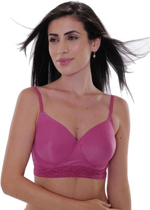 Aavow Women Pink Cotton Blend Full Coverage Lightly Padded Bra (42B)
