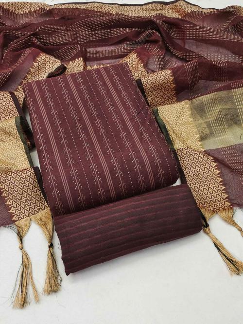 Reeta Fashion New Design MAROON cotton jacard jacard workDress Material - RFD291