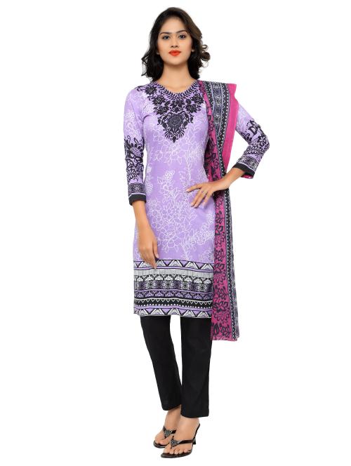 KVSFAB Women's Purple Rayon Unstitched Dress Material