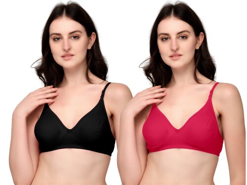 Exotica Lingerie Women Multicolor Cotton Blend Pack Of 3 T-Shirt Lightly Padded Bra (34B)