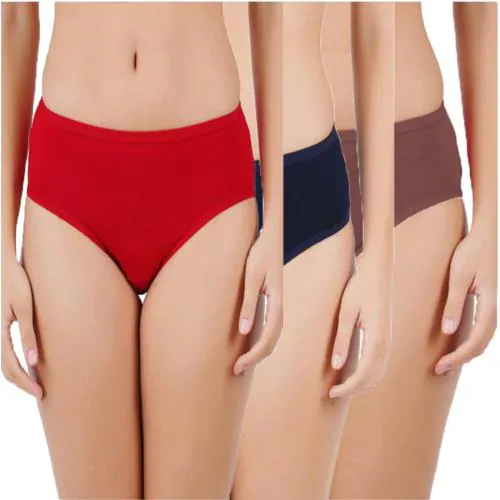 F Fashiol.Com Women's Solid Cotton Panties Pack of 3 Size (S)