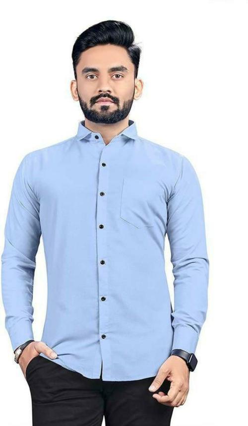 LG Men Solid Formal Light Blue Shirt