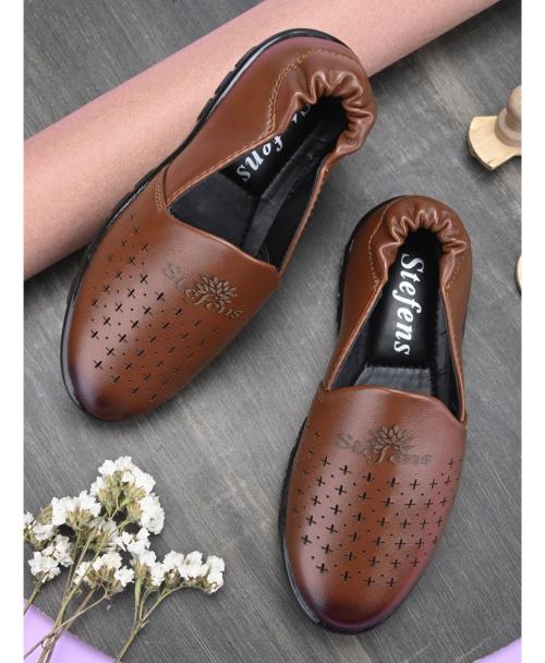 Stefens Tan Casual Slip-on For Kids Boys