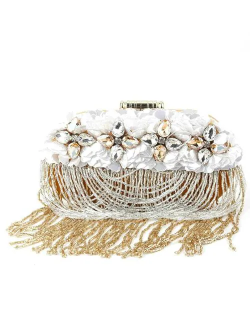 Odette Gold Women Clutch