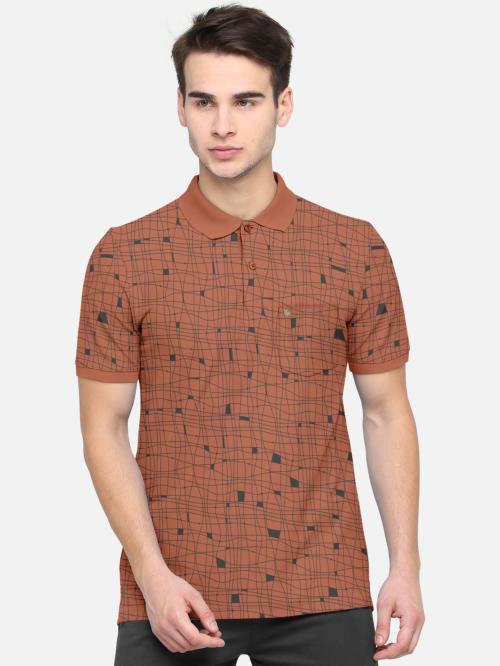 BULLMER Men Rust Cotton Blend Printed Single Tshirt JioMart