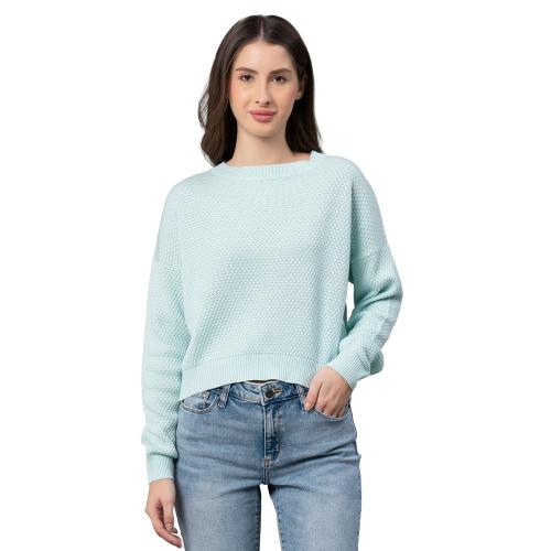 Mode By Red Tape Women Mint Solid Sweater