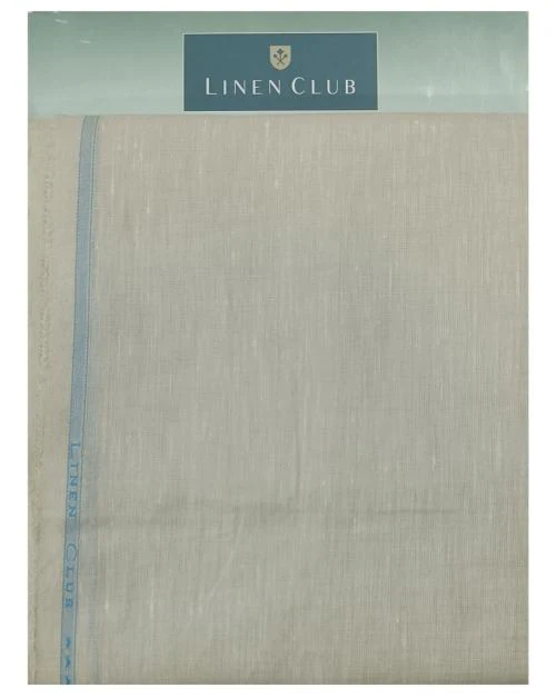 Linen Club Men White Solid Linen Shirt Fabric