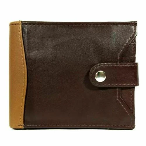 WHITE BEAR Men Brown and Tan Genuine Leather Wallet - Mini (6 Card Slots) | Tan-Brown-Leather