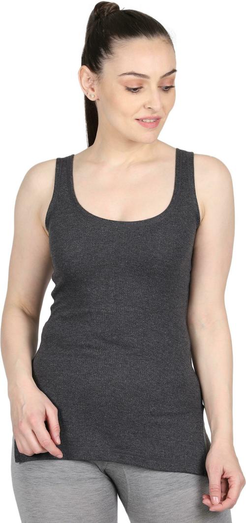 Bodycare Gold Plus Womens Anthra Melange Solid Cotton Thermal Tops