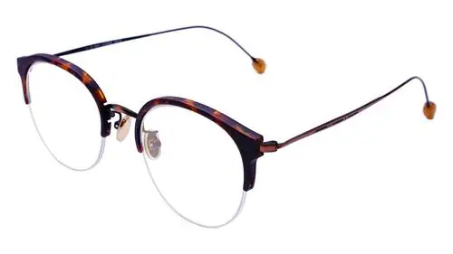 Soigne Half-rim Leopard And Bronze Round Spectacle Frame For Men, Women, Boys And Girls