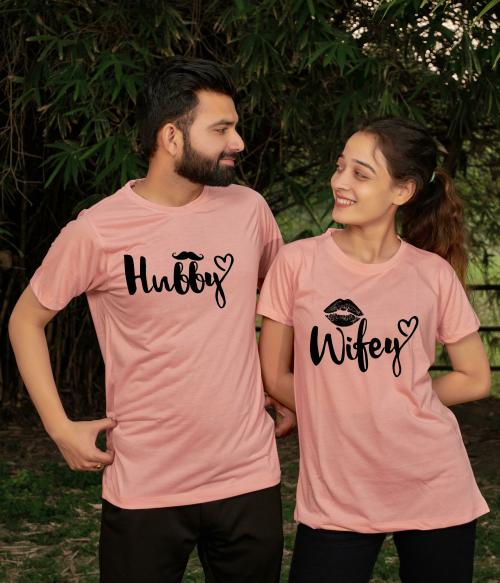 Tween Trends Typography Couple Round Neck Pink T-Shirt
