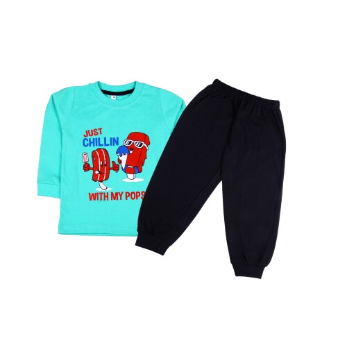 Sakuya Cute Cotton Breathable T-Shirt & Pant Clothing Set for Kids Nightwear Sleepwear Casual Travel for Unisex Boys Girls