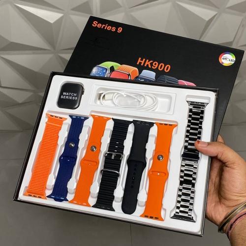 UNIKAP Apple Series 9 Hk-900 Combo Offer With 7 In 1 Premium Straps, 2.01 Super Amoled Display
