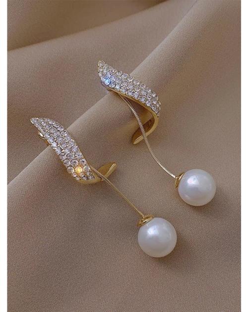 YouBella Fashion Jewellery Celebrity Inspired Stylish Pearl Earings Earrings for Women and Girls (Gold)
