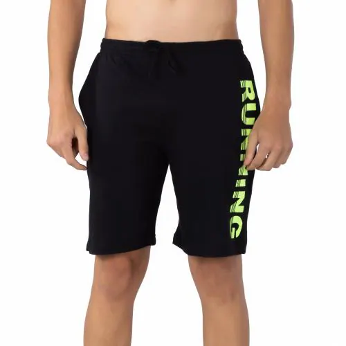 Chromozome Men Black Cotton Solid Single Shorts