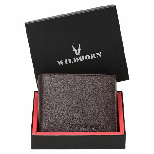 WildHorn Men's Leather Wallet (Brown)