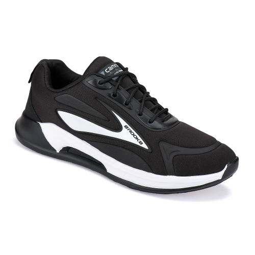 CAMRO G3S-125 Lace Up Black/White Sports Shoes, Mesh Upper & PVC Sole for Running, Gyming & More