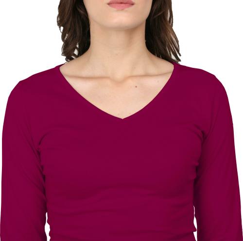 AD2CART Women Magenta Solid Cotton Silk Blouse, Medium