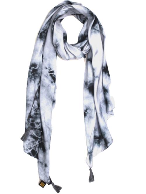 DESI BUTIK Classy Muslin Tie-Dye Printed Grey Everyday Scarves/Stoles for Women SCARF93
