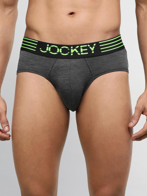 jockey Men Black Solid Nylon Blend Briefs