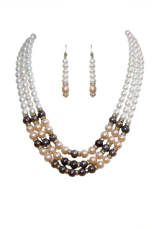 Classique Designer Jewellery Mother of Pearl Jewellery Set (Multi Color