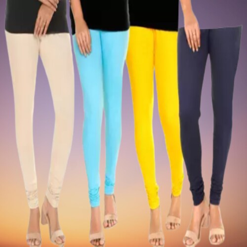 Women's Cotton Multicolor Leggings Pack of 4