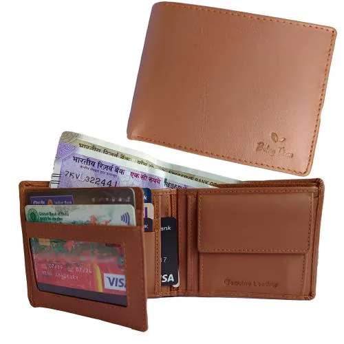BEING IBAN Real Leather Wallet for Men Slim with 7 Card Slots Men's RFID Wallet Minimalist Money Wallet _Brown