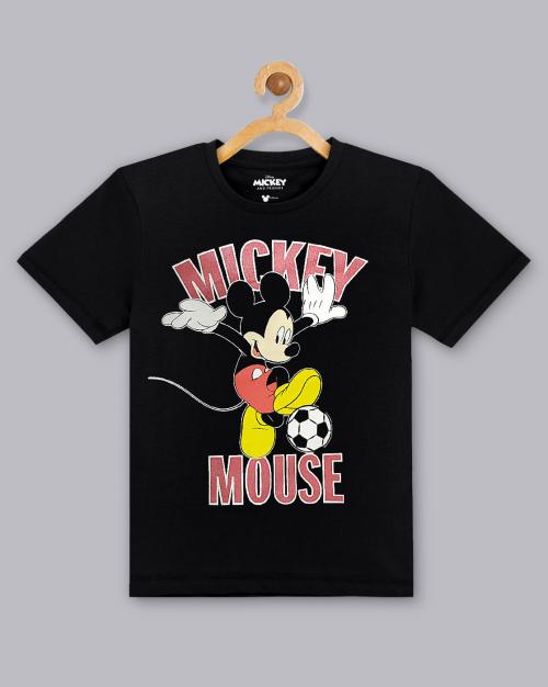 Kidsville Boys Mickey & Friends Printed Black Tshirt