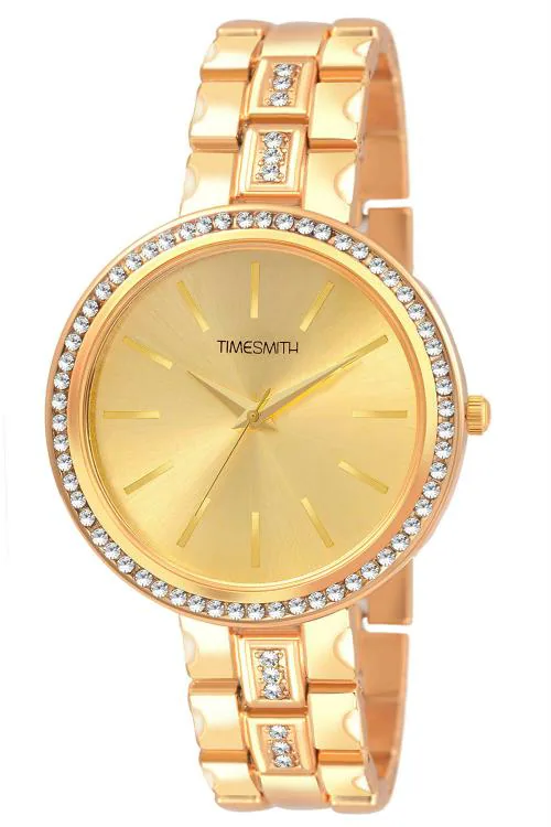 Timesmith Analog Golden Watch For Women (Tsc-115)
