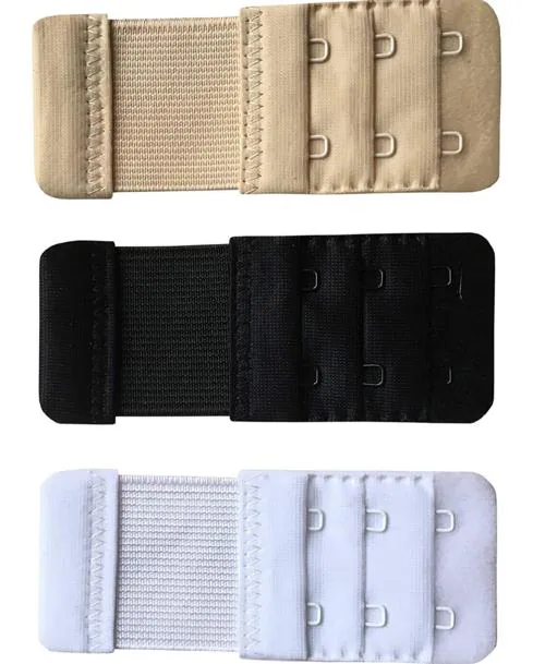 FIMS - Fashion is my style Women Multicolor Solid Cotton Blend Pack of 3 Bra Hook Extender 2 Hook 3 Eye