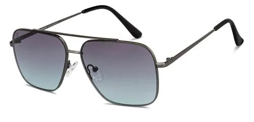 VINCENT CHASE EYEWEAR UV Protected Square Full Rim Grey Sunglass (Men and Women) - Small (VC S14507)