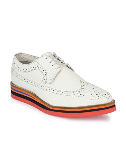 KLEAT Men's White Synthetic Casual Shoes