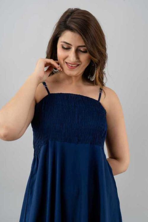 LOYSTER 505 WESTERN SLEEVLESS GOWN(BLUE)M