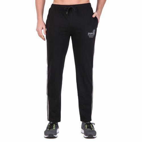 ZAIN Athleisure Regular Fit Track Pants for Men - Cotton Rich - Stretchable Gym Yoga Joggers Pants , Lower, Ultra Soft, Quick Dry-Black