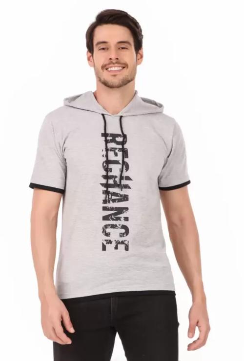 SWAGGER JNS Men's Digital Printed Cotton Blend Hooded T-Shirt & Sweatshirt Regular Fit T-Shirts for Men's - L