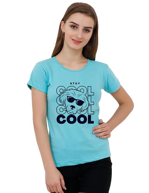 Reifica Women Ocean Blue Cotton Pack Of 2 T-Shirts (3Xl)