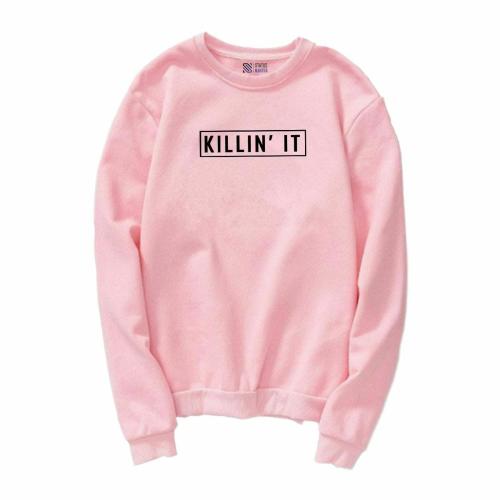 STREETMODE Men and Girls Pink Solid Cotton Sweathshirts - M