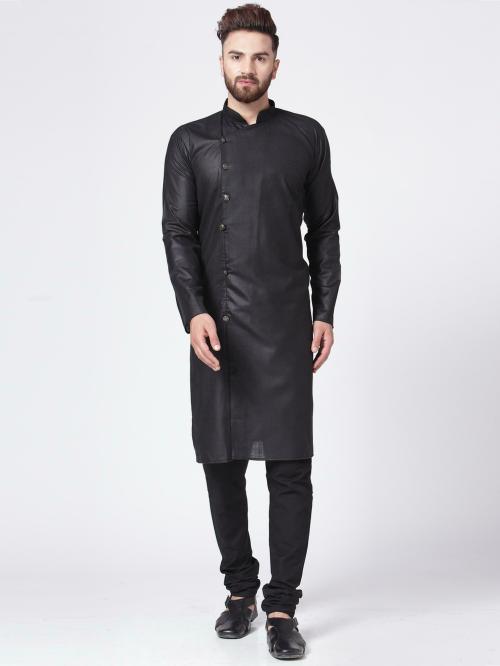 Jompers Men's Solid Side Button Kurta Payjama